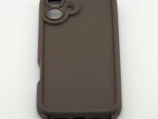 Coque de téléphone couleur taupe avec système d’anneaux, modèle Ambrée