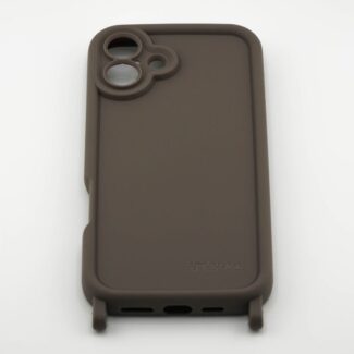 Coque de téléphone couleur taupe avec système d’anneaux, modèle Ambrée