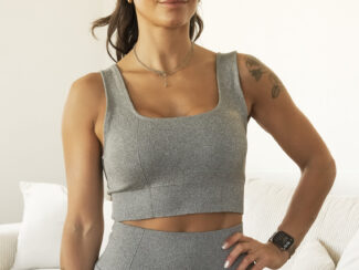 Ne-1705 alt : Legging Glow Club – Gris Texture | ambrée. face