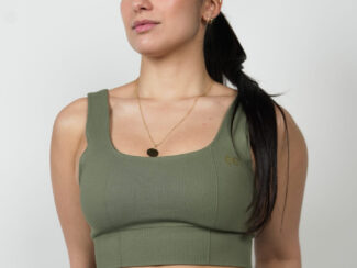 Brassière Glow Club – Vert Olive Texture | ambrée.